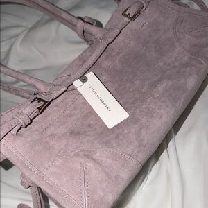 Elegant Lavender Suede Handbag